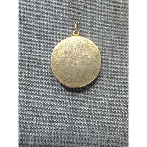 Victorian RBM Atrice Gold-Filled Engraved Locket Necklace 1915 Floral Design - Picture 3 of 8